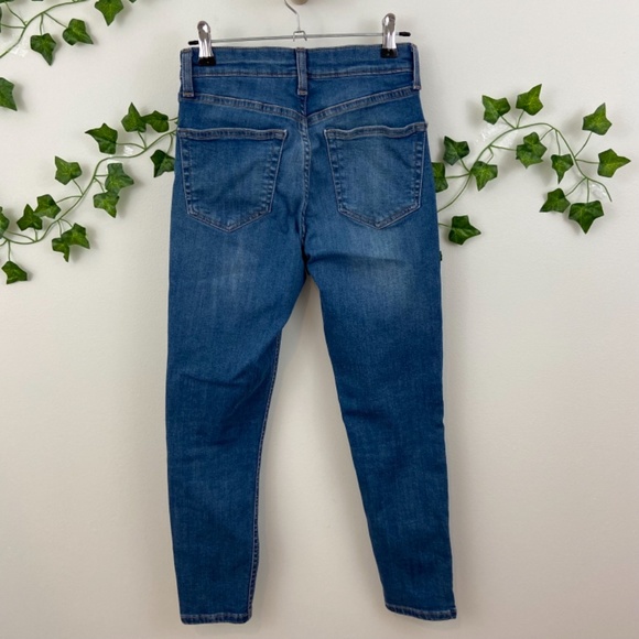 Topshop Jamie Moto denim wash high rise skinny jeans Sz 26 - Picture 2 of 6